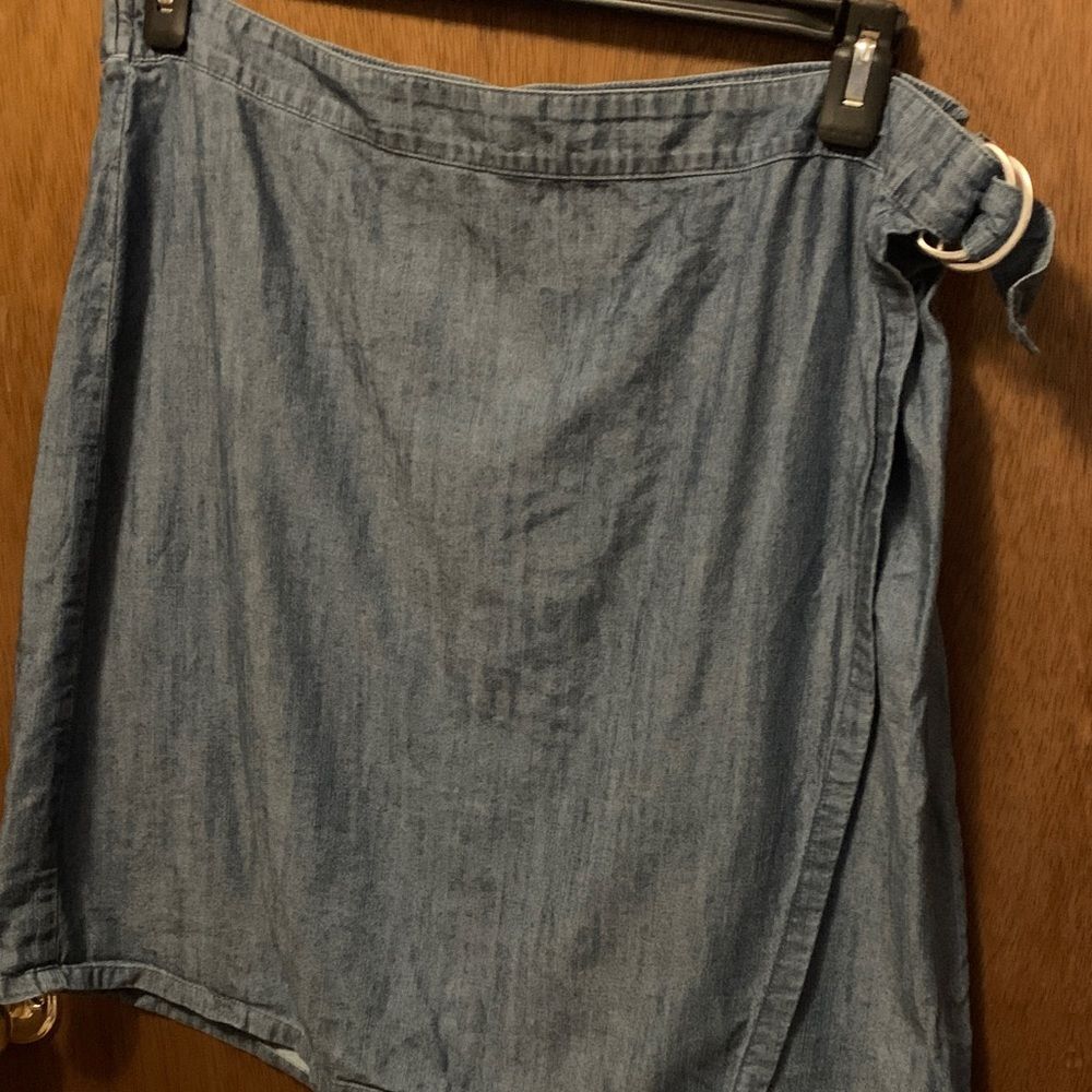 J. Jill Denim Wrap Mini Skirt